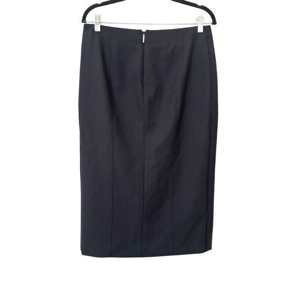 JASON WU Wool Blend Straight Midi Skirt Black Sz 6 - Picture 4 of 6